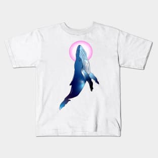 Pink moon whale Kids T-Shirt